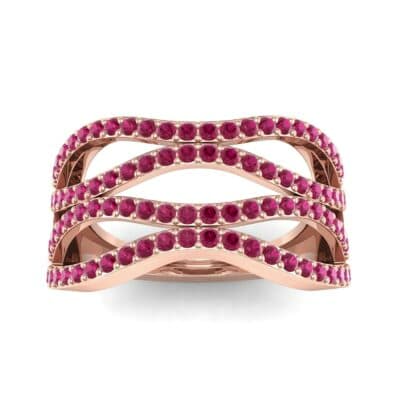 Flux Pave Ruby Ring (0.56 CTW) Top Dynamic View