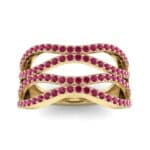 Flux Pave Ruby Ring (0.56 CTW) Top Dynamic View