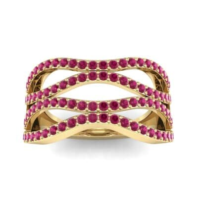 Flux Pave Ruby Ring (0.56 CTW) Top Dynamic View