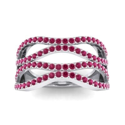 Flux Pave Ruby Ring (0.56 CTW) Top Dynamic View