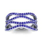 Flux Pave Blue Sapphire Ring (0.56 CTW) Top Dynamic View