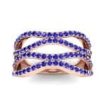 Flux Pave Blue Sapphire Ring (0.56 CTW) Top Dynamic View
