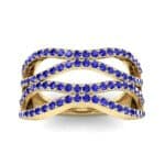 Flux Pave Blue Sapphire Ring (0.56 CTW) Top Dynamic View