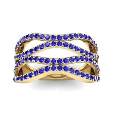 Flux Pave Blue Sapphire Ring (0.56 CTW) Top Dynamic View