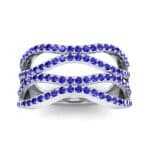 Flux Pave Blue Sapphire Ring (0.56 CTW) Top Dynamic View