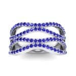 Flux Pave Blue Sapphire Ring (0.56 CTW) Top Dynamic View