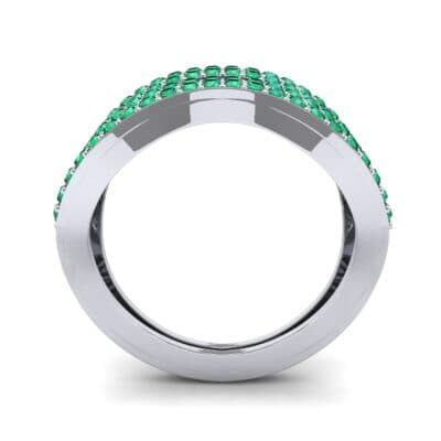 Flux Pave Emerald Ring (0.56 CTW) Side View