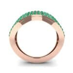Flux Pave Emerald Ring (0.56 CTW) Side View