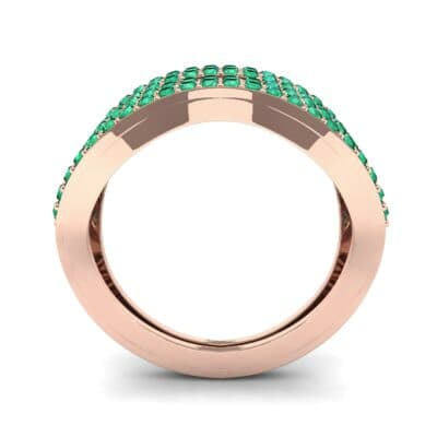 Flux Pave Emerald Ring (0.56 CTW) Side View
