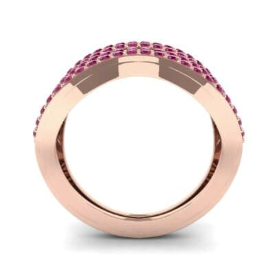Flux Pave Ruby Ring (0.56 CTW) Side View