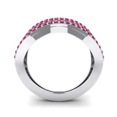 Flux Pave Ruby Ring (0.56 CTW) Side View