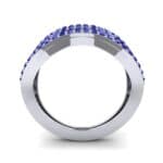 Flux Pave Blue Sapphire Ring (0.56 CTW) Side View