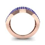 Flux Pave Blue Sapphire Ring (0.56 CTW) Side View