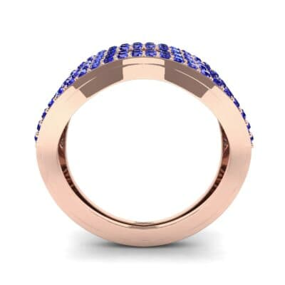 Flux Pave Blue Sapphire Ring (0.56 CTW) Side View