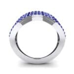 Flux Pave Blue Sapphire Ring (0.56 CTW) Side View