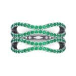 Flux Pave Emerald Ring (0.56 CTW) Top Flat View
