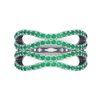 Flux Pave Emerald Ring (0.56 CTW) Top Flat View