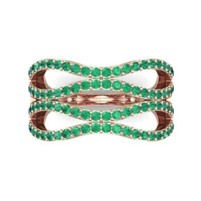 Flux Pave Emerald Ring (0.56 CTW) Top Flat View