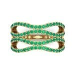 Flux Pave Emerald Ring (0.56 CTW) Top Flat View