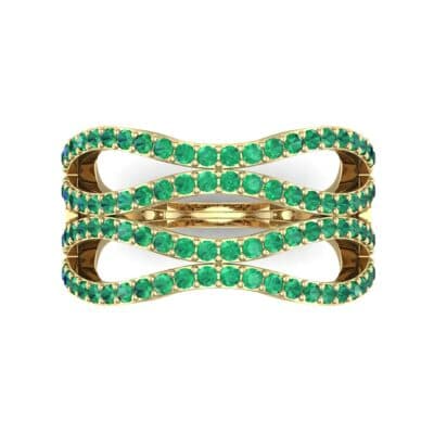 Flux Pave Emerald Ring (0.56 CTW) Top Flat View