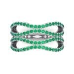 Flux Pave Emerald Ring (0.56 CTW) Top Flat View