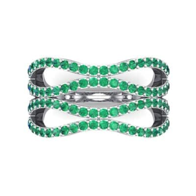 Flux Pave Emerald Ring (0.56 CTW) Top Flat View