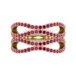 Flux Pave Ruby Ring (0.56 CTW) Top Flat View