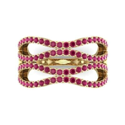 Flux Pave Ruby Ring (0.56 CTW) Top Flat View