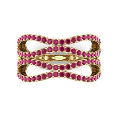 Flux Pave Ruby Ring (0.56 CTW) Top Flat View