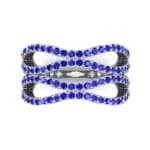 Flux Pave Blue Sapphire Ring (0.56 CTW) Top Flat View