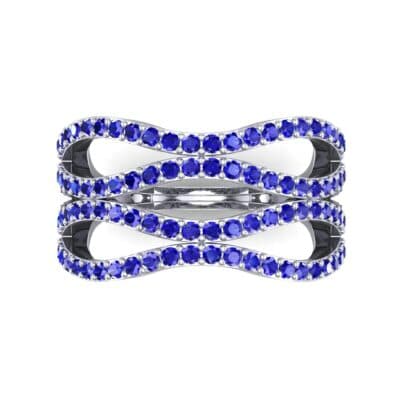 Flux Pave Blue Sapphire Ring (0.56 CTW) Top Flat View