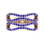Flux Pave Blue Sapphire Ring (0.56 CTW) Top Flat View