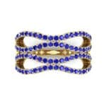 Flux Pave Blue Sapphire Ring (0.56 CTW) Top Flat View