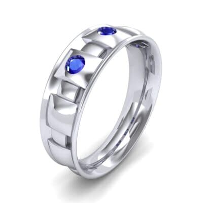 Tile Blue Sapphire Ring (0.33 CTW) Perspective View