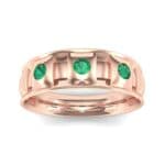 Tile Emerald Ring (0.33 CTW) Top Dynamic View