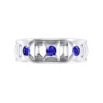 Tile Blue Sapphire Ring (0.33 CTW) Top Flat View