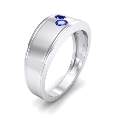 Two-Stone Blue Sapphire Ring (0.22 CTW) Perspective View