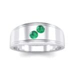 Two-Stone Emerald Ring (0.22 CTW) Top Dynamic View