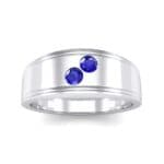 Two-Stone Blue Sapphire Ring (0.22 CTW) Top Dynamic View