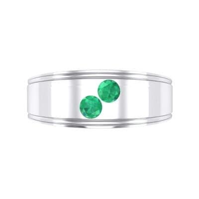 Two-Stone Emerald Ring (0.22 CTW) Top Flat View