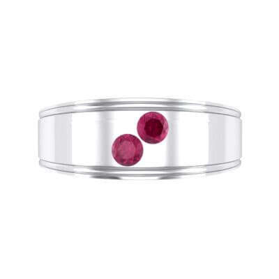 Two-Stone Ruby Ring (0.22 CTW) Top Flat View