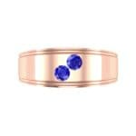 Two-Stone Blue Sapphire Ring (0.22 CTW) Top Flat View