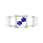 Two-Stone Blue Sapphire Ring (0.22 CTW) Top Flat View