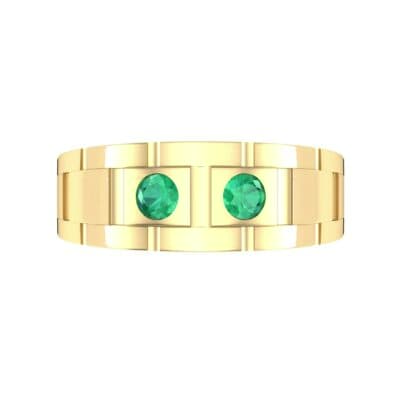 Link Emerald Ring (0.22 CTW) Top Flat View
