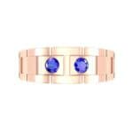 Link Blue Sapphire Ring (0.22 CTW) Top Flat View