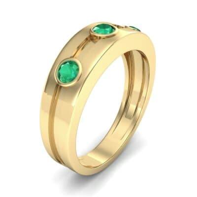 Three-Stone Channel Emerald Ring (0.33 CTW) Perspective View
