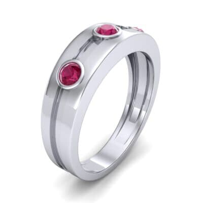 Three-Stone Channel Ruby Ring (0.33 CTW) Perspective View