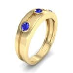 Three-Stone Channel Blue Sapphire Ring (0.33 CTW) Perspective View