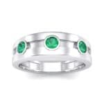 Three-Stone Channel Emerald Ring (0.33 CTW) Top Dynamic View