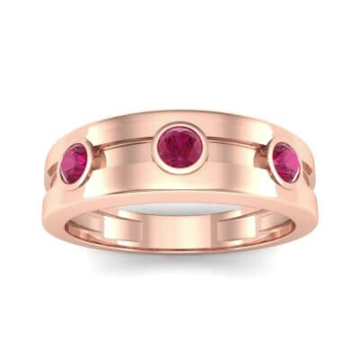 Three-Stone Channel Ruby Ring (0.33 CTW) Top Dynamic View